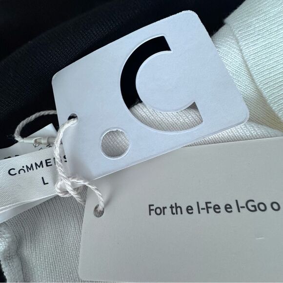 Commense Knit Top Long Sleeve Black White Reversible Sweater SZ L NEW - Picture 9 of 11